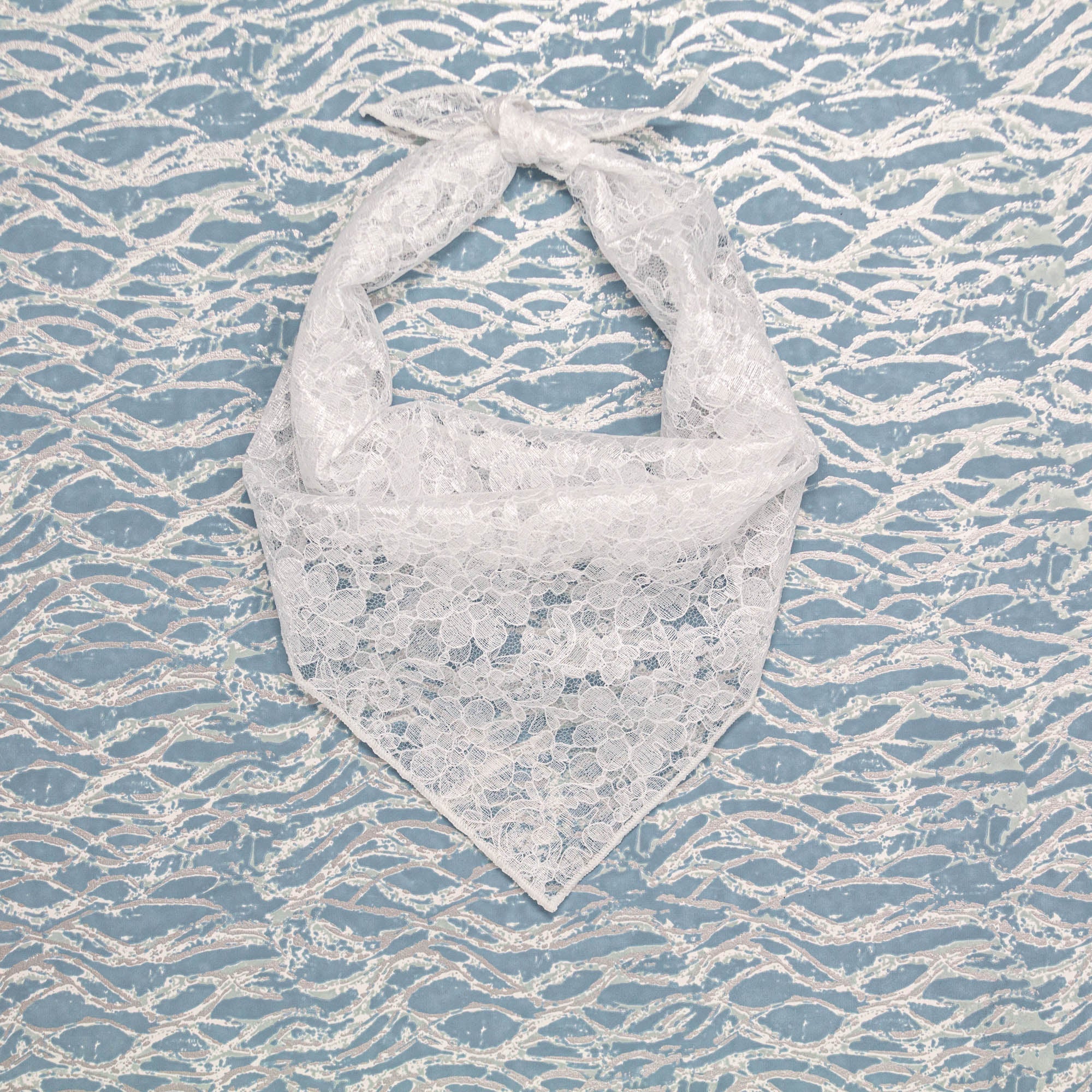 White Sheer Lace Dog Bandana