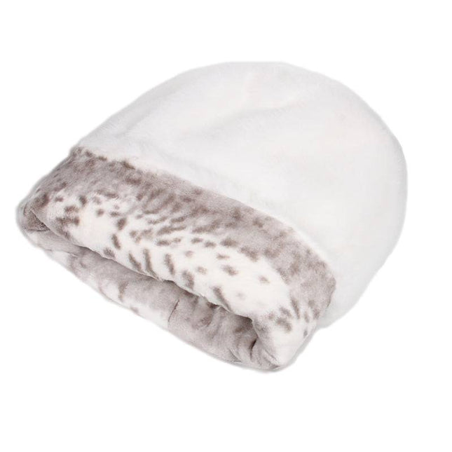 White Fur with Soft Platinum Snow Leopard Cuddle Cup