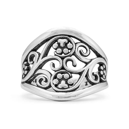 Paw Print Statement Ring, Sterling Silver Journey Paws Ring