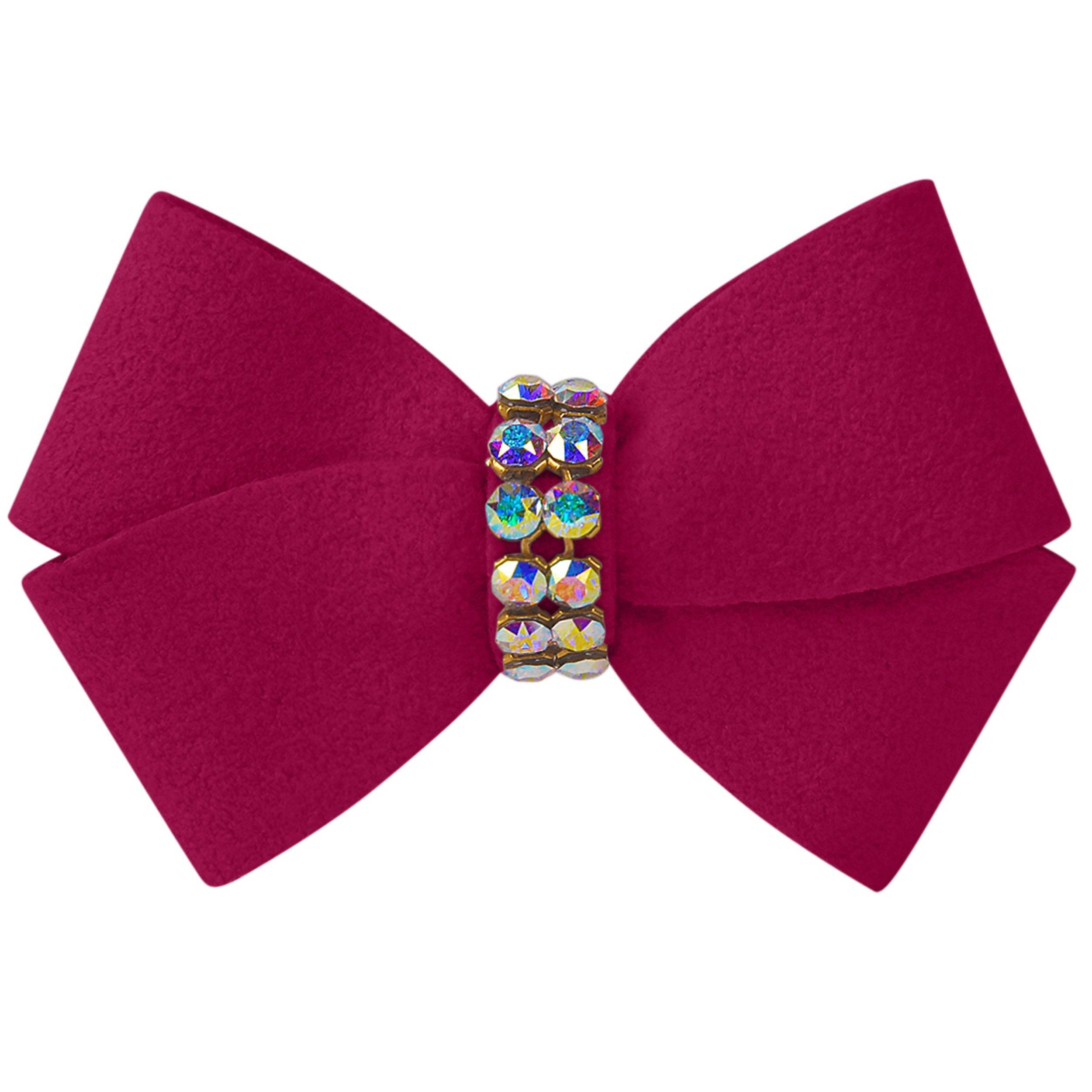 Nouveau Bow Hair Bow with Aurora Borealis Giltmore WineNRoses