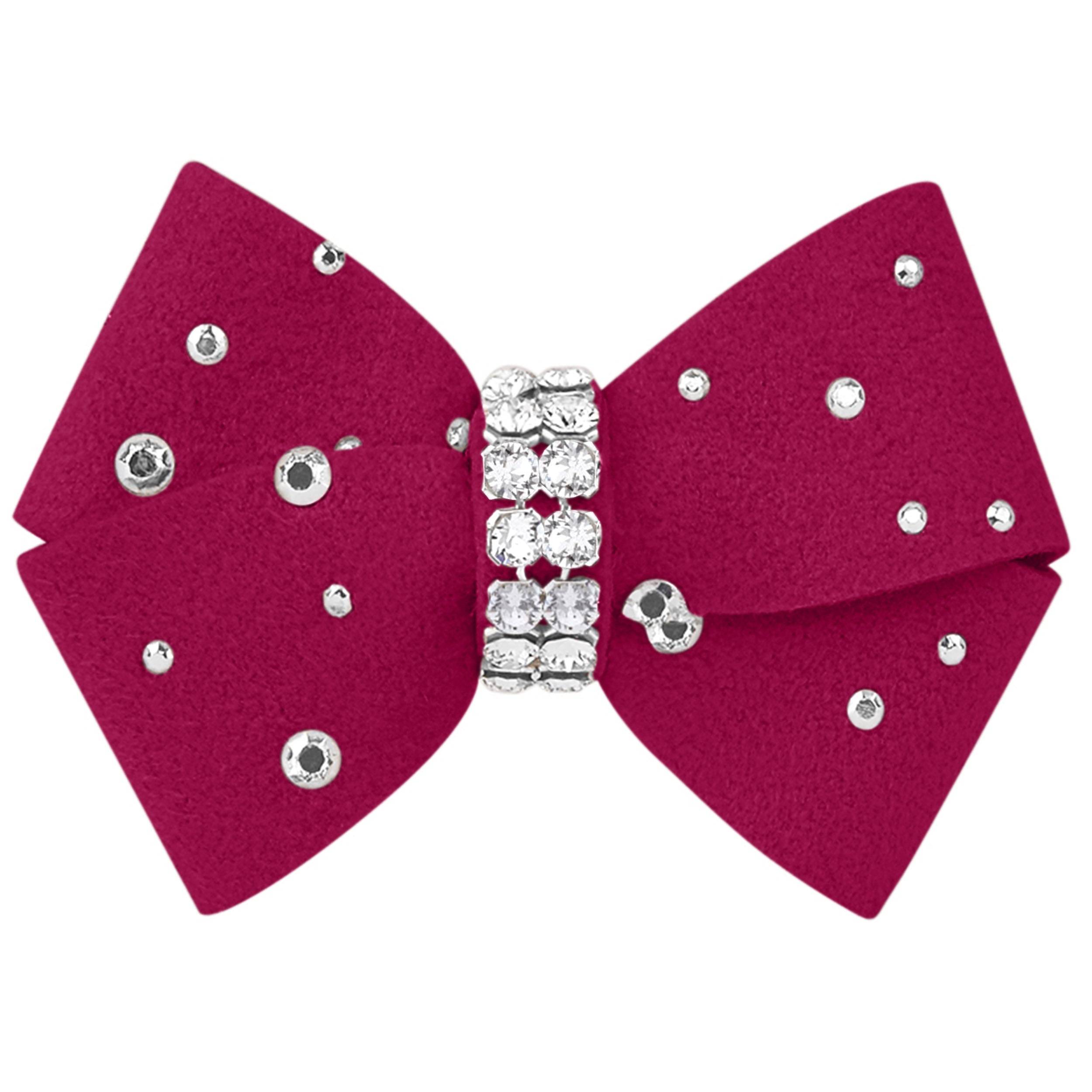 Nouveau Bow Hair Bow with Silver Stardust WineNRoses