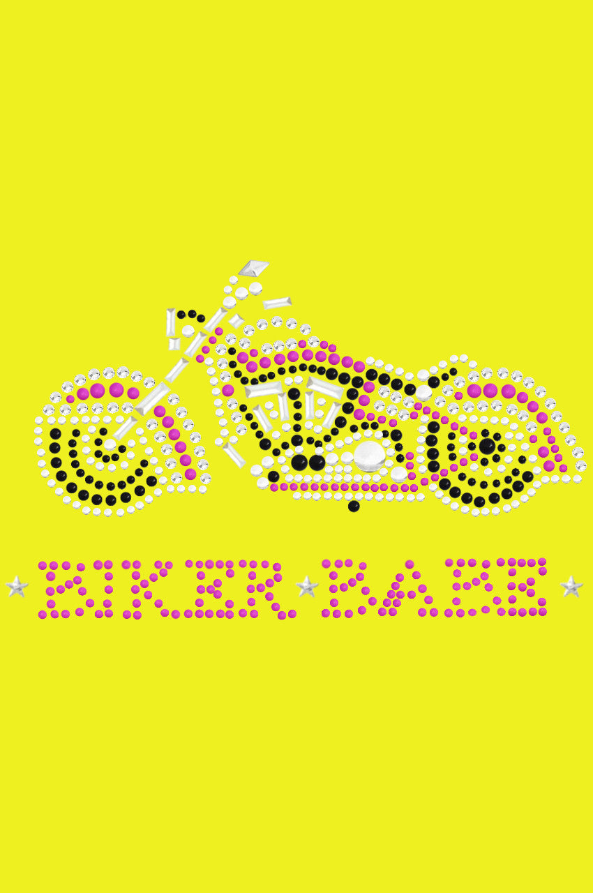 Biker Babe & Pink Motorcycle - Bandanas Yellow