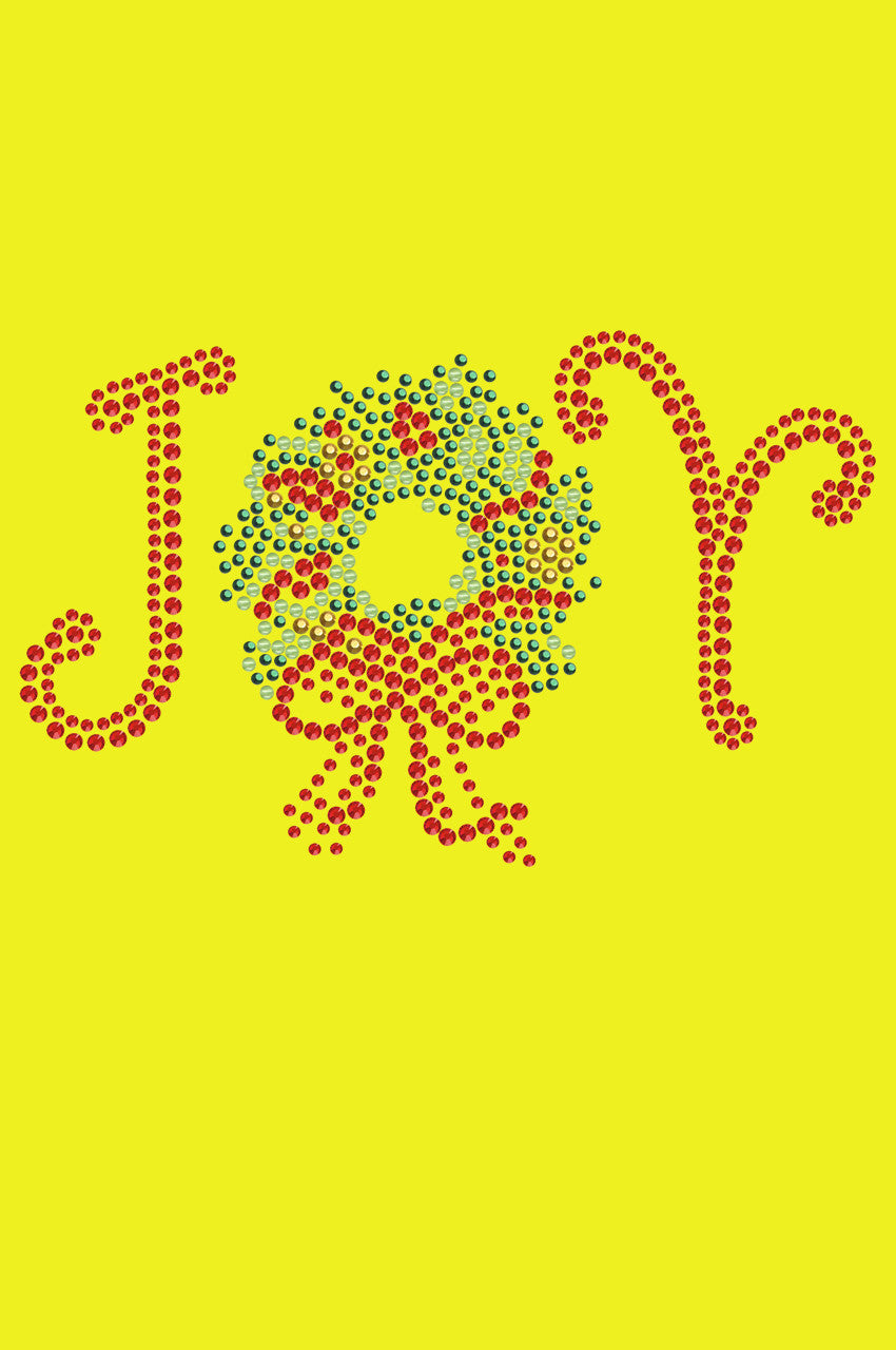 Joy Christmas Wreath - Bandana Yellow