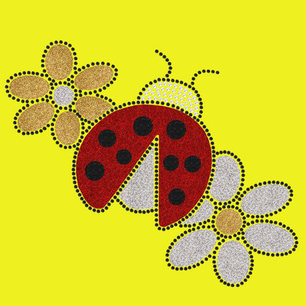 Glitter Ladybug & Daisies - Bandanna