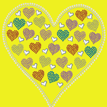 Heart with Multicolor Rhinestud Hearts Bandanna