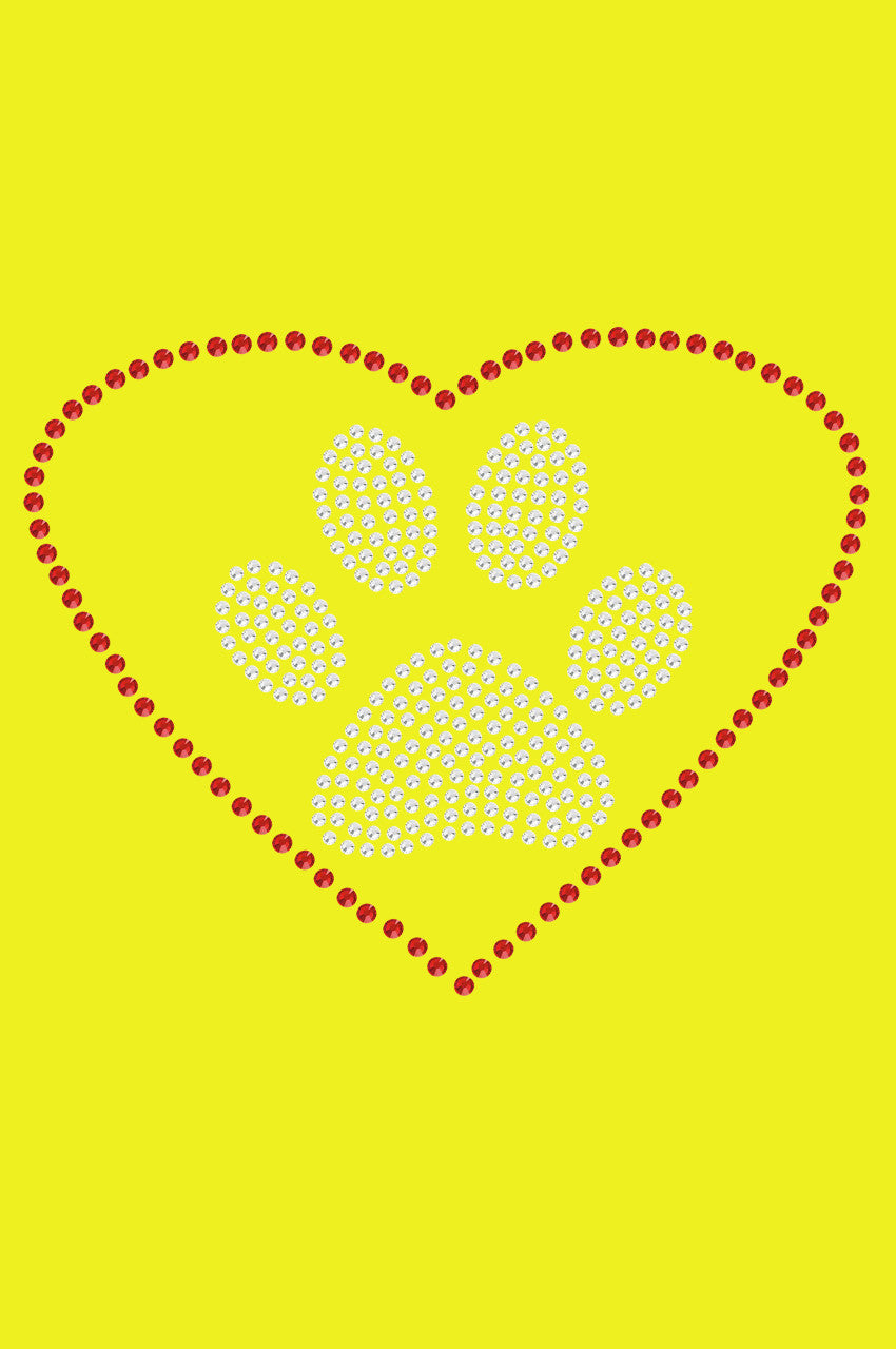 Heart with Paw bandana Yellow