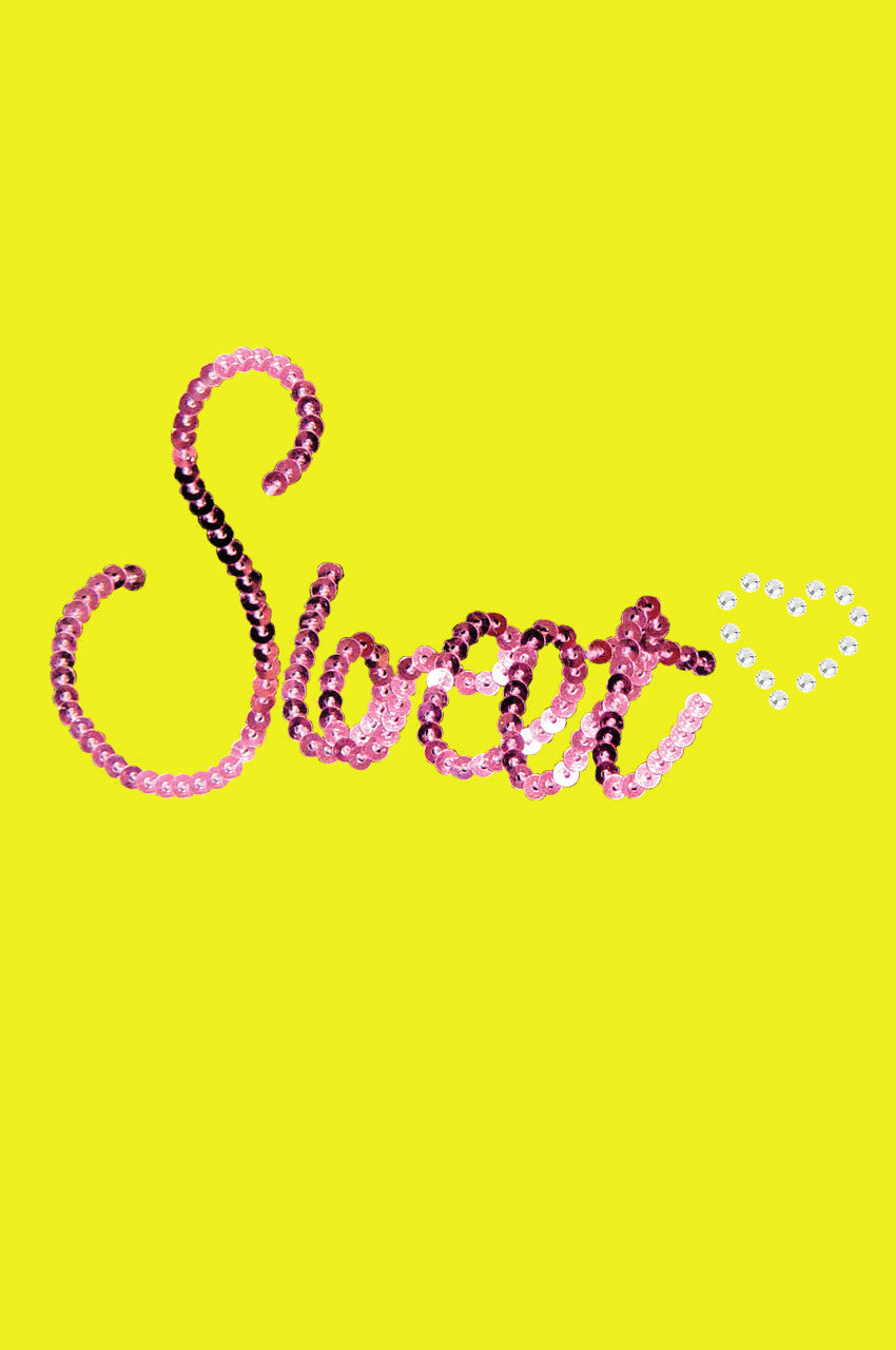 Sweet (Pink Sequins) Bandanna Yellow