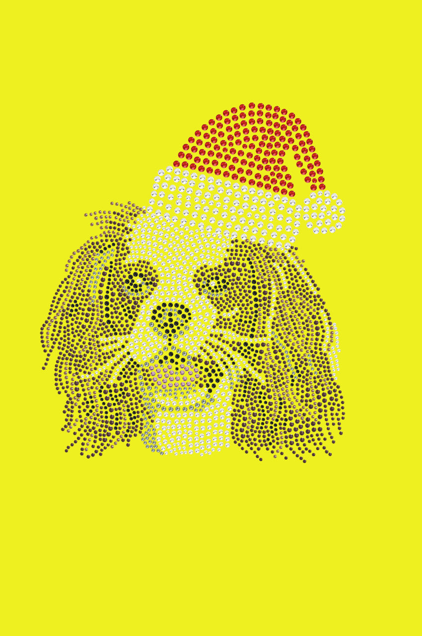 Cavalier King Charles Spaniel with Santa Hat - Bandana Yellow