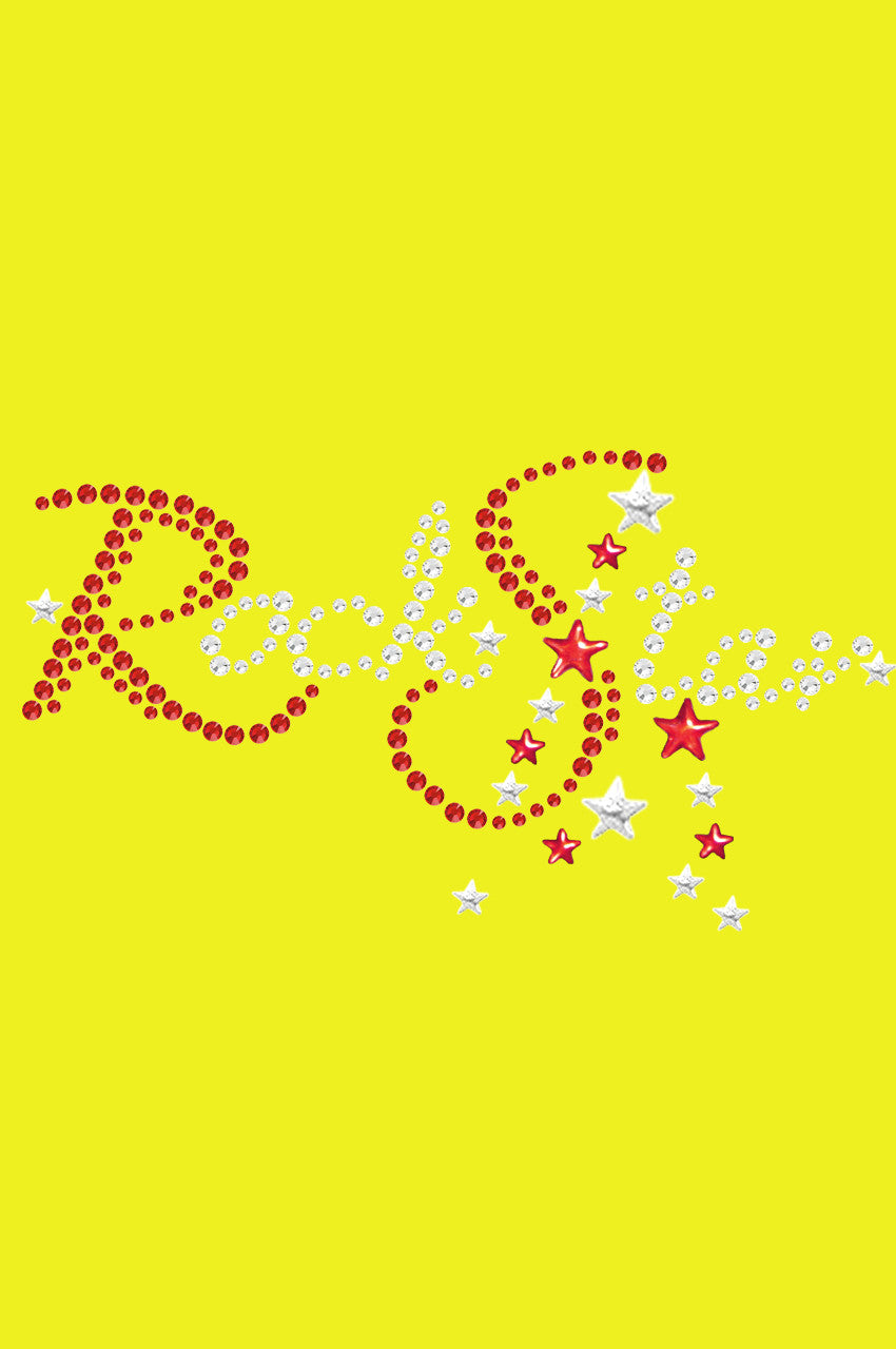 Rock Star (Red Austrian crystal Rhinestones) - Bandanna Yellow