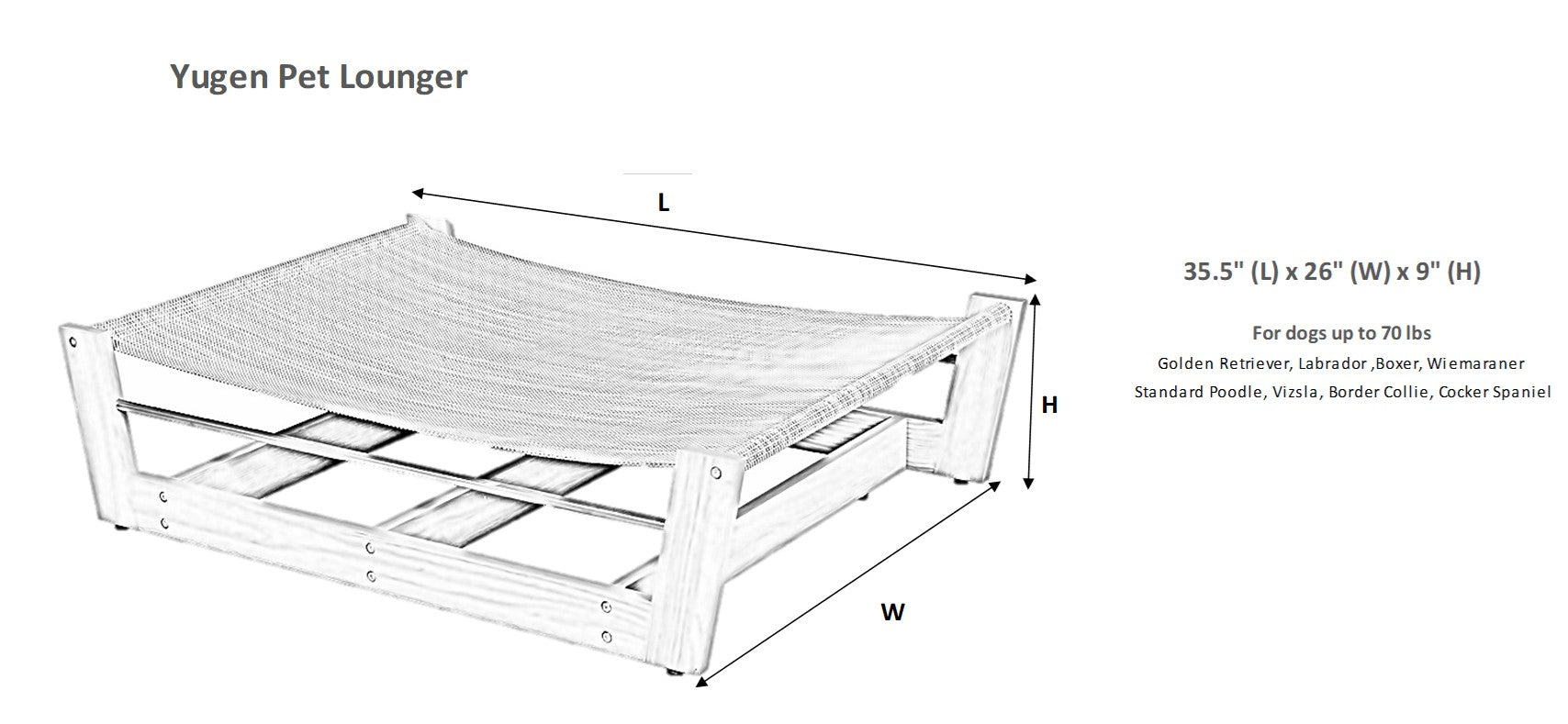 Yugen Pet Lounger in Mineral