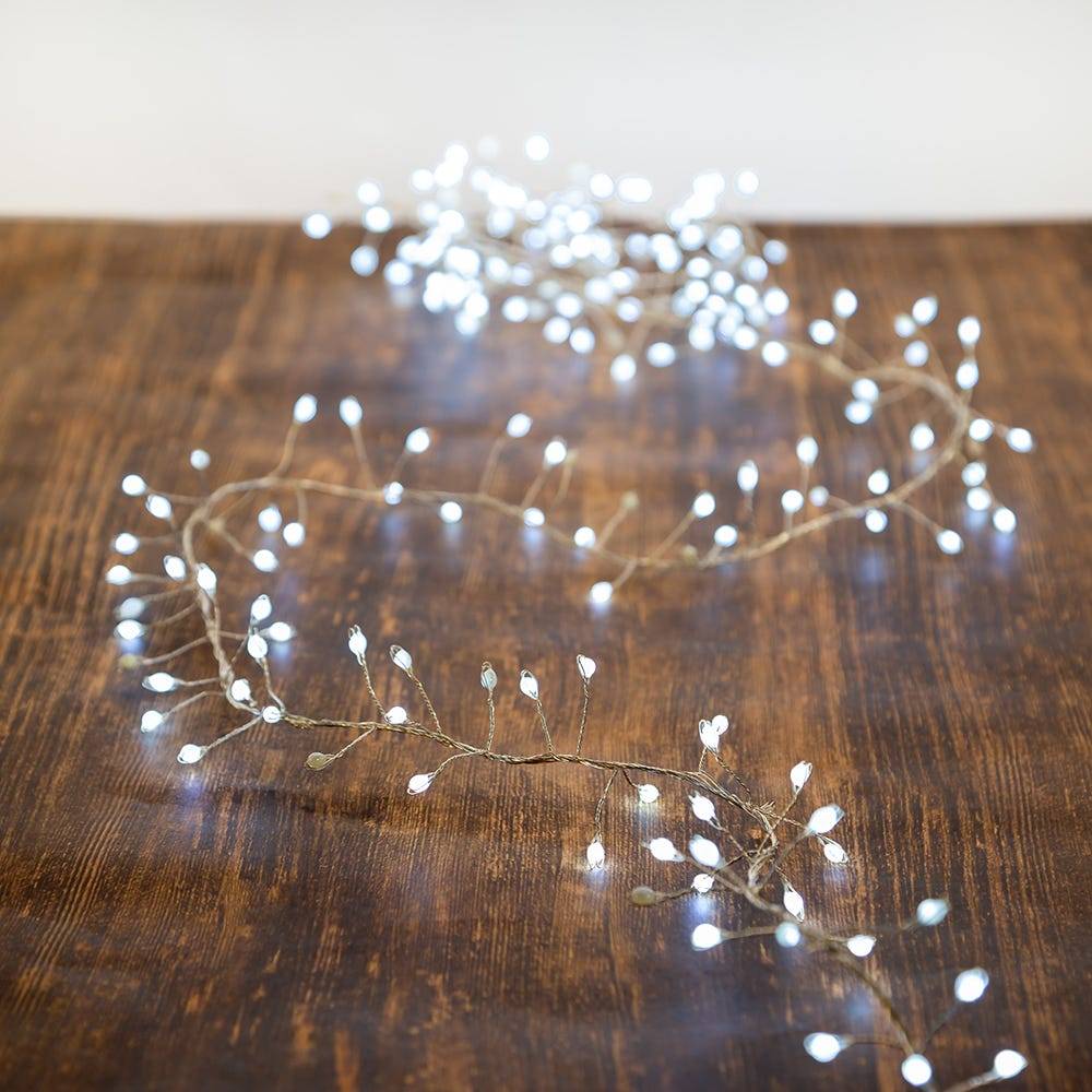 Kurt Adler 300-Light Cluster Garland Cool White LED Twinkle Lights