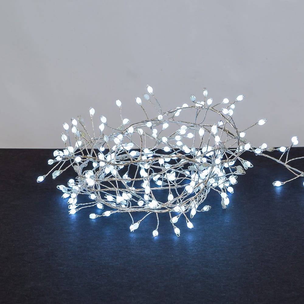 Kurt Adler 300-Light Cluster Garland Cool White LED Twinkle Lights