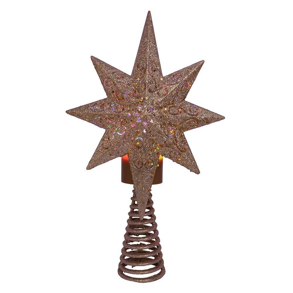 Kurt Adler 13.4 Inch Gold Glitter Polaris Projector Tree Topper