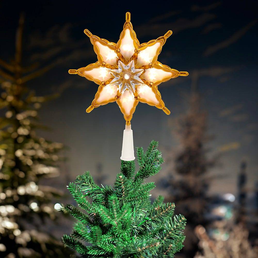 Kurt Adler 10-Inch 18-Light LED Multifunction 8-point Star Treetop