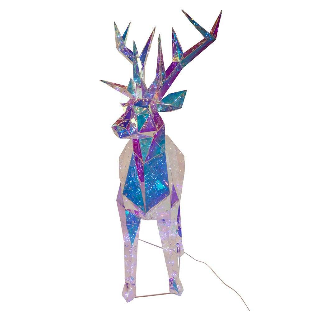 Kurt Adler 35.4-Inch Pre-Lit 500 Cool White LED Multifunction Holographic Reindeer