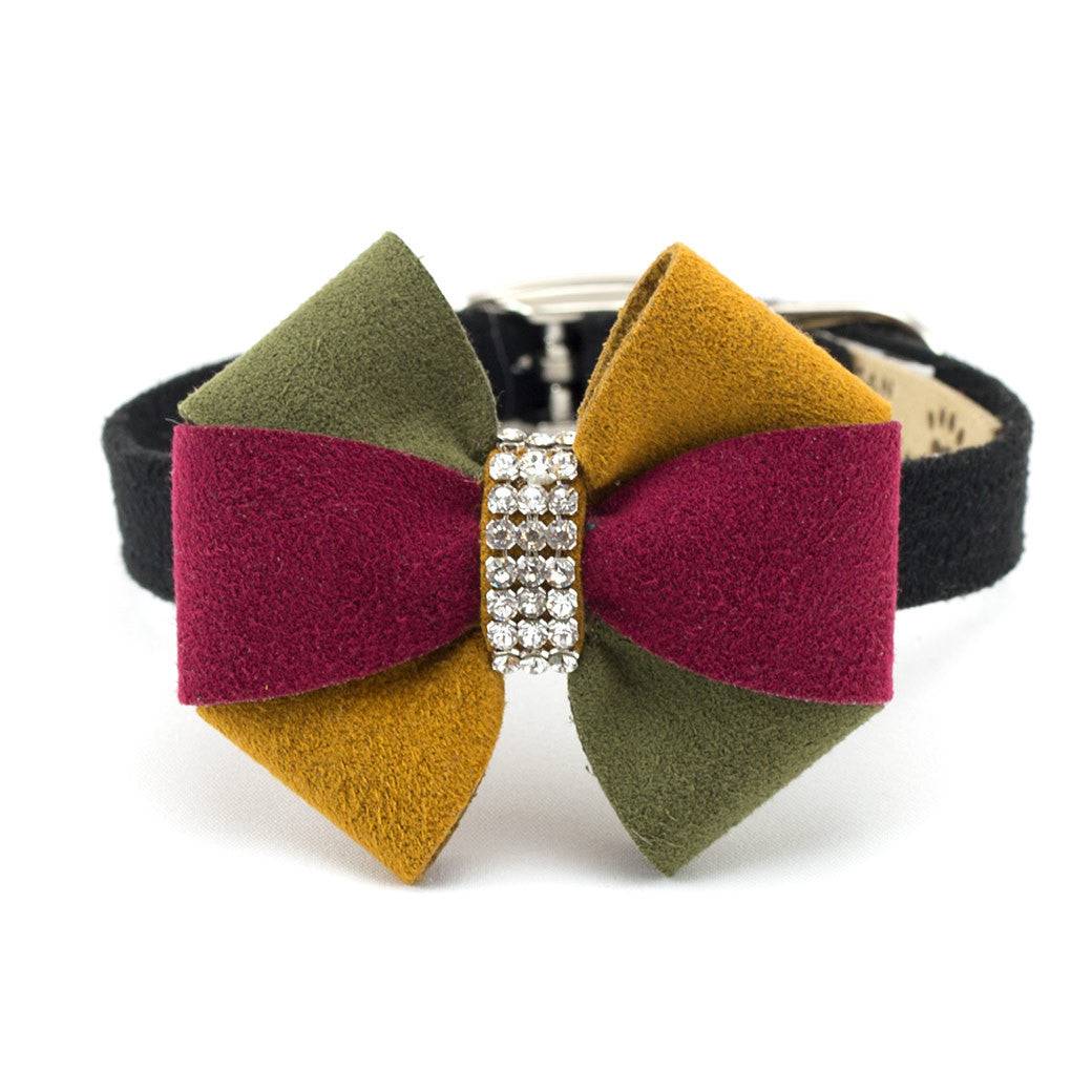 Autumn Pinwheel Bow Collar Black