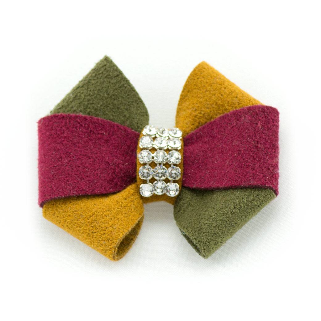 Autumn Hair Bow 1 Olive-Burgundy-Bronze