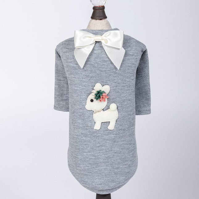 Baby Deer Dog Tee (Grey)