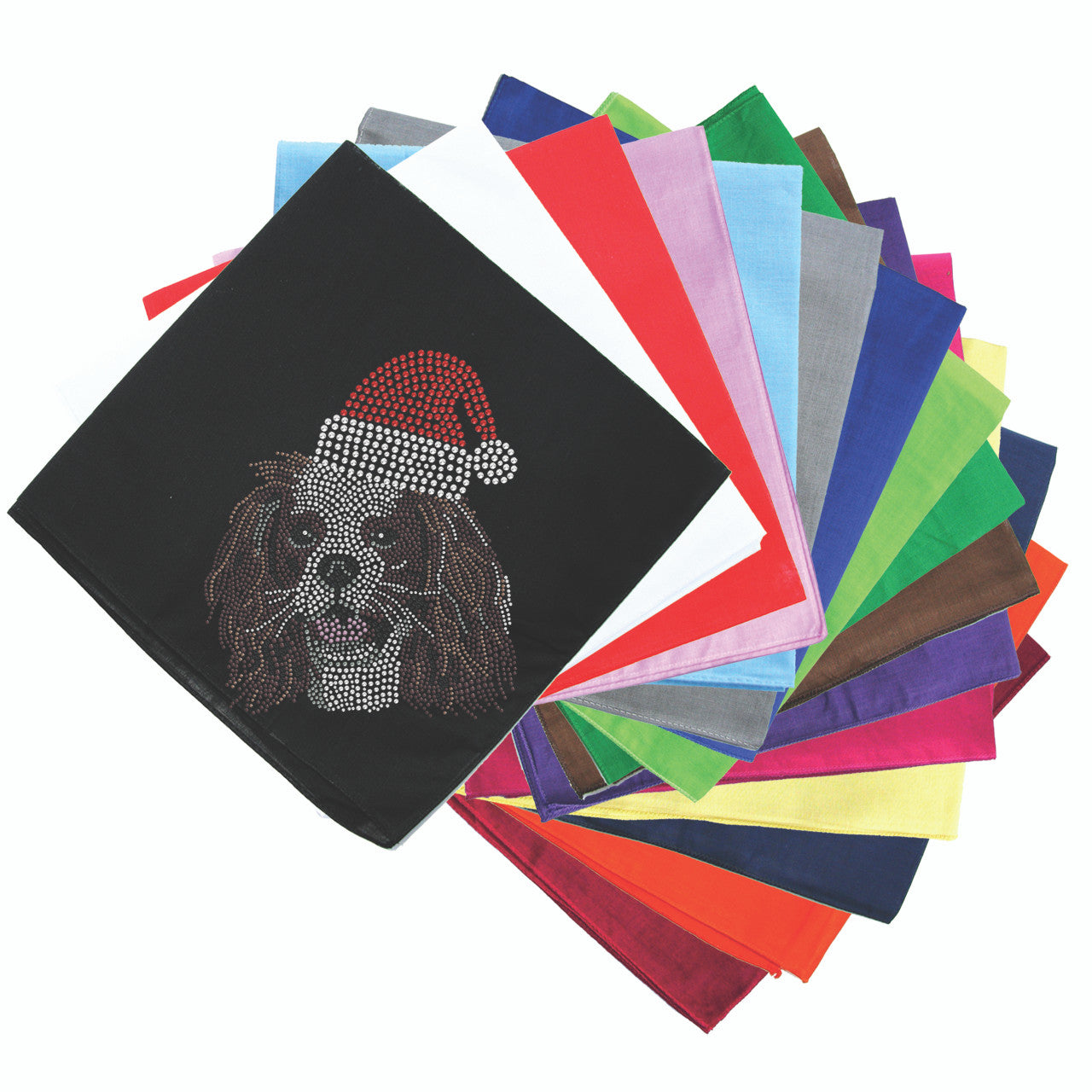 Cavalier King Charles Spaniel with Santa Hat - Bandana Large (22