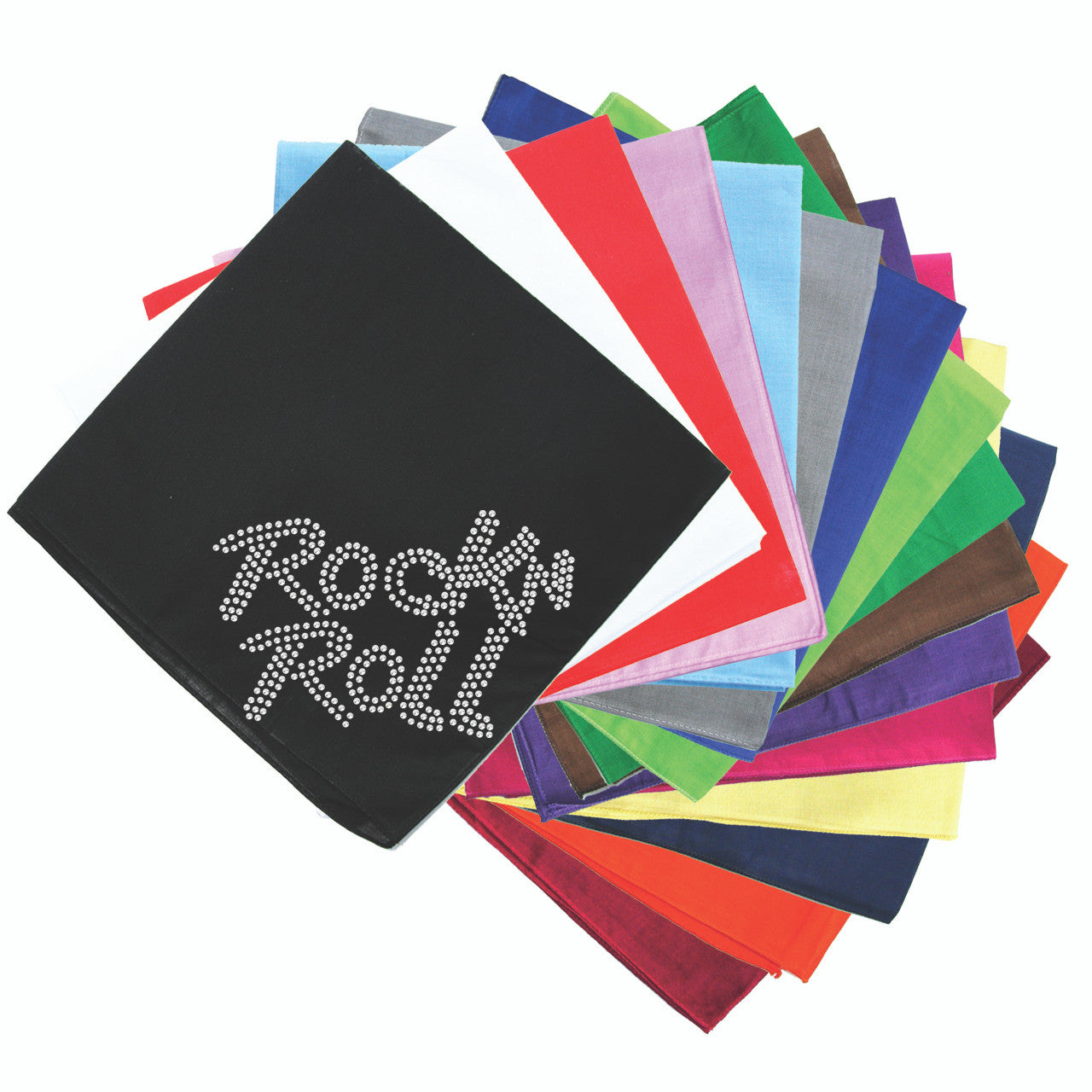 Rock n Roll (Rhinestone) - Bandanna Black