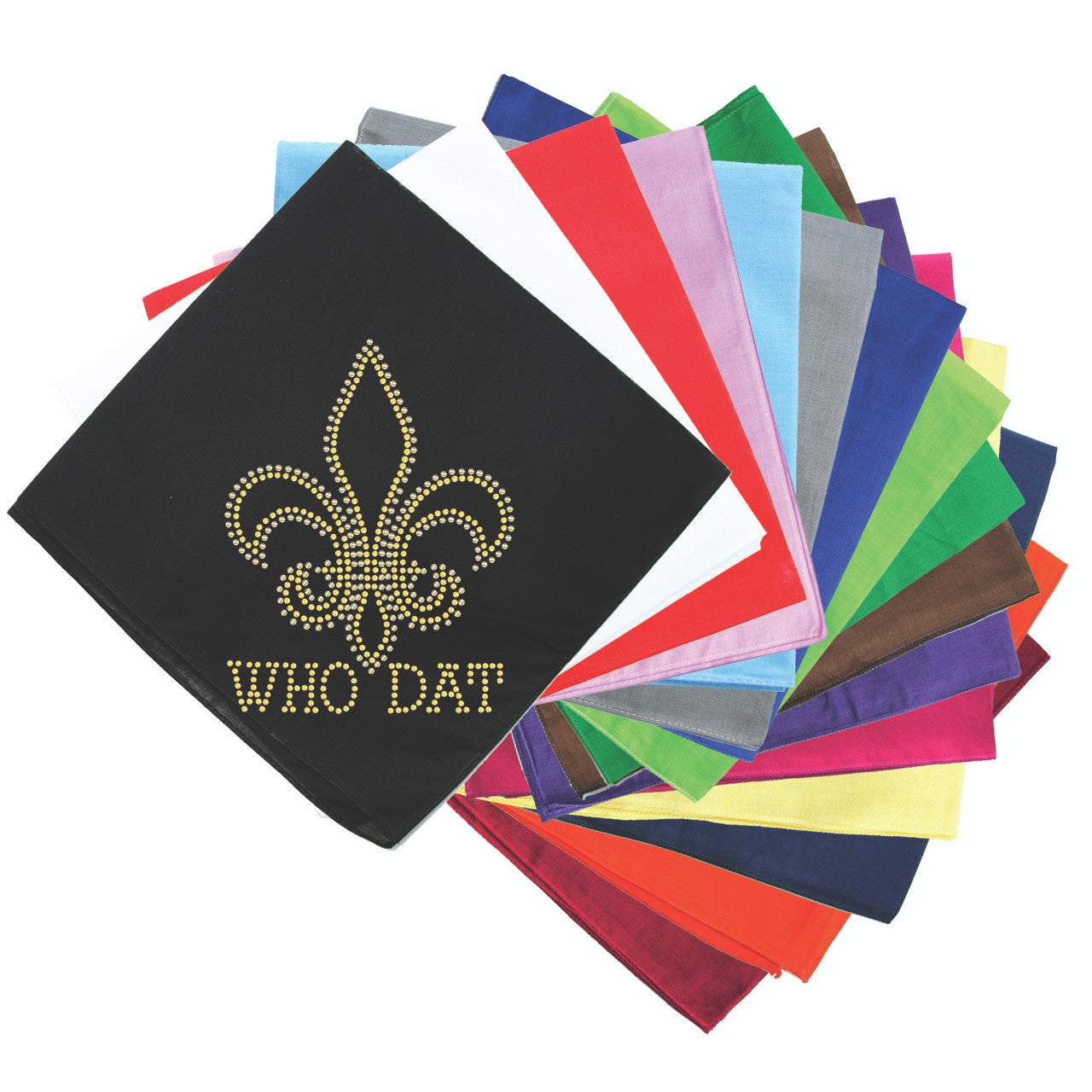 Fleur de Lis with Who Dat - Bandanna Black