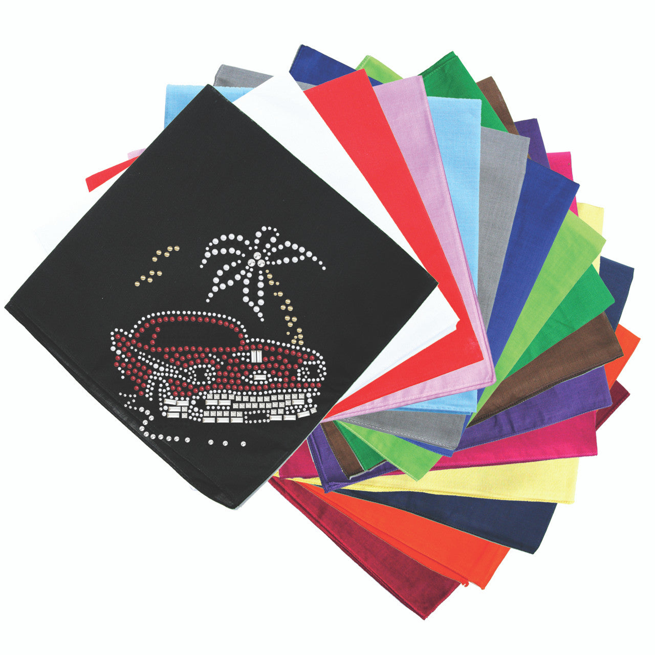 Car with Palm Tree (Red) - Bandanas Large (22