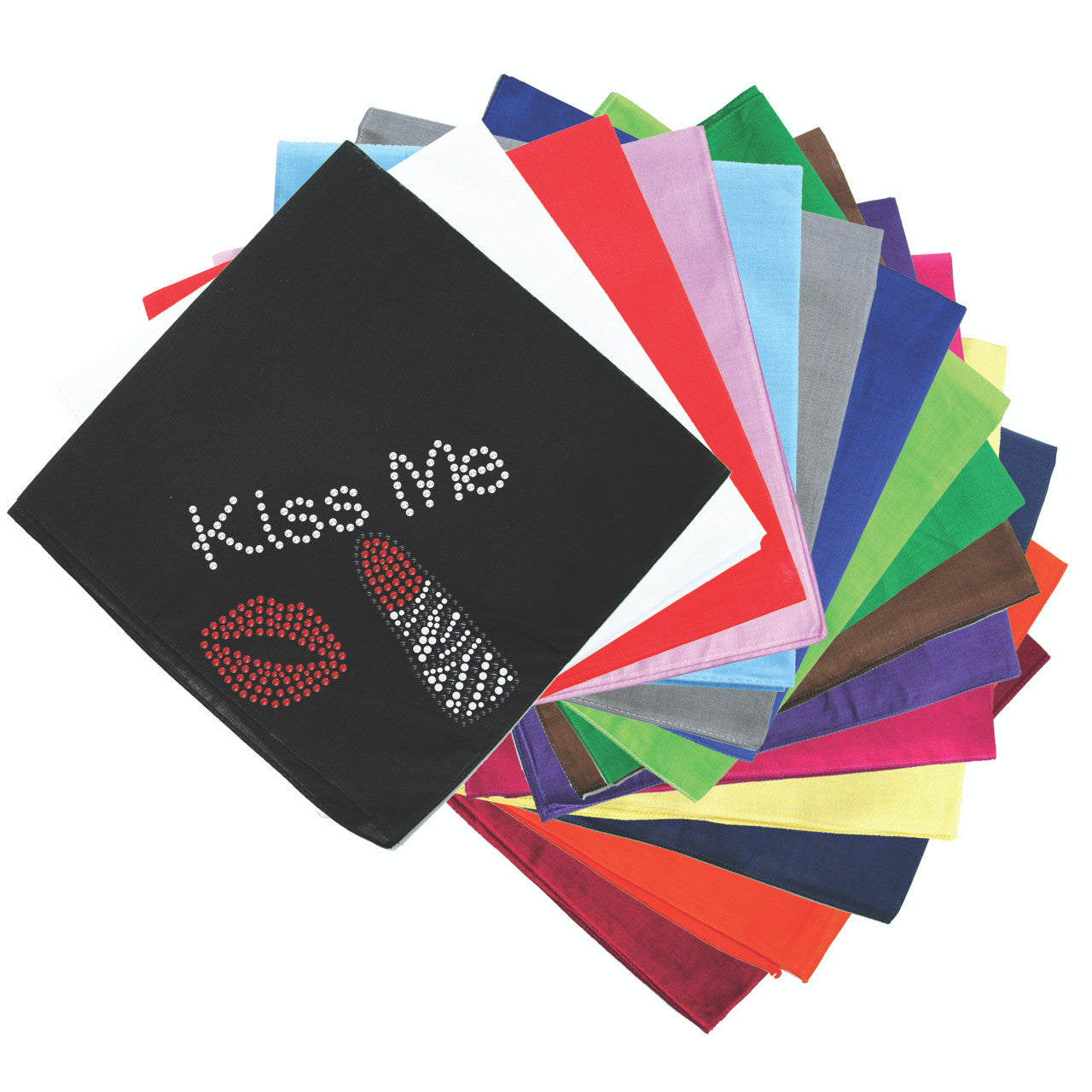 Kiss Me with Lips and Lipstick - Bandanna Black