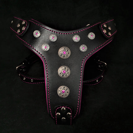 ''Bijou'' harness Black & Pink for big dogs