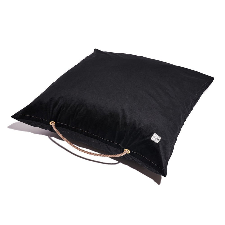 Black Washable Velvet Dog Bed