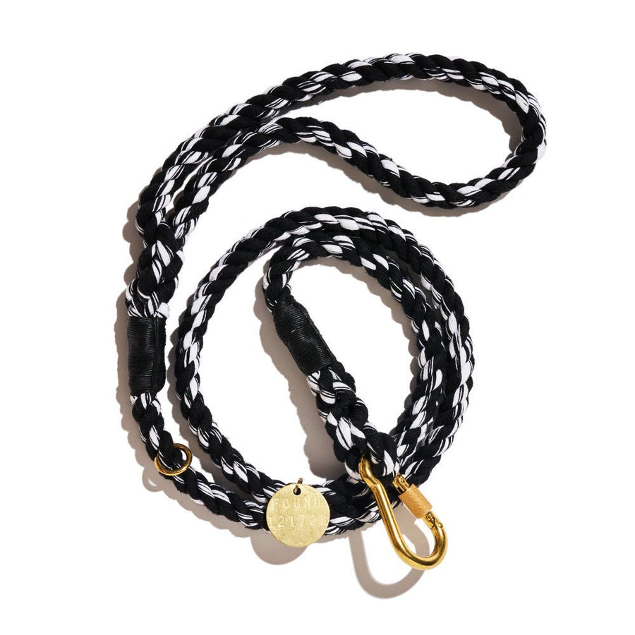 Black & White Rope Dog Leash Standard