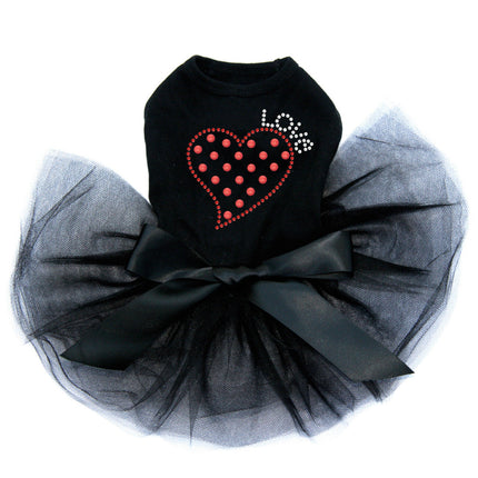 Small Love Polka Dot Heart - Dog Custom Tutu