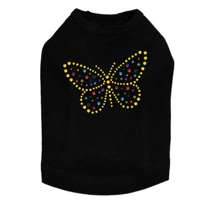 Yellow Dotted Butterfly - Dog Tank