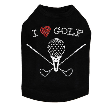 I Love Golf (Large) - Dog Tank