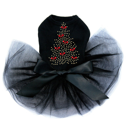 Gold Christmas Tree with Red Bows - Custom Tutu