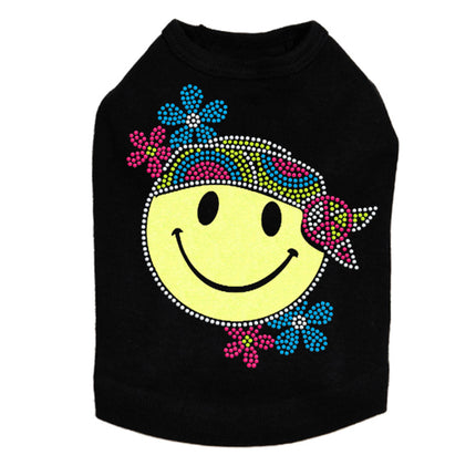 Happy Face Hippy - Dog Tank