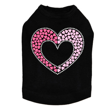 Pink & Light Pink Nailhead Hearts - Dog Tank