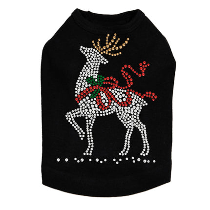 Reindeer with Red Bow - Dog Tank