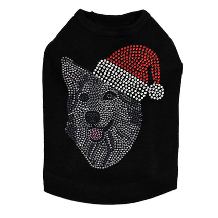 Husky/Tamaskan with Santa Hat - Dog Tank