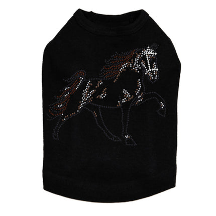 Horse (Brown Rhinestuds) - Dog Tank