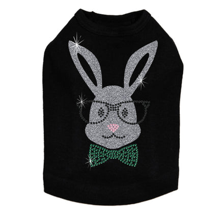 Bunny with Glasses and Bow Tie - Dog Tank