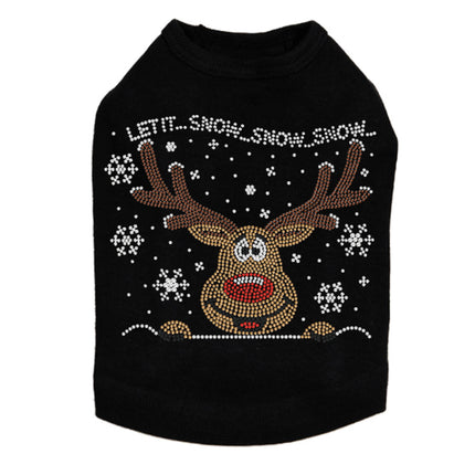 Let it Snow - Red Nose Reindeer - Dog Tank