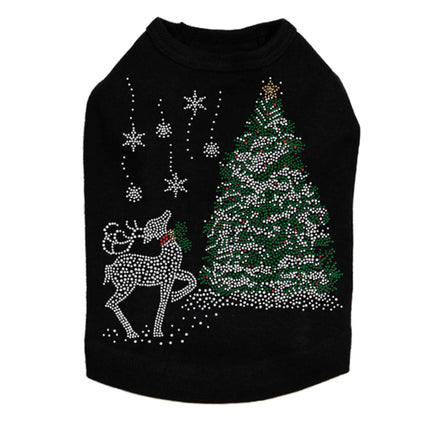 Christmas Tree with Reindeer - Dog Tank