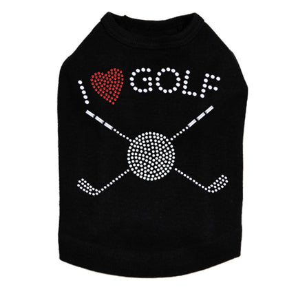 I Love Golf (Small) - Dog Tank