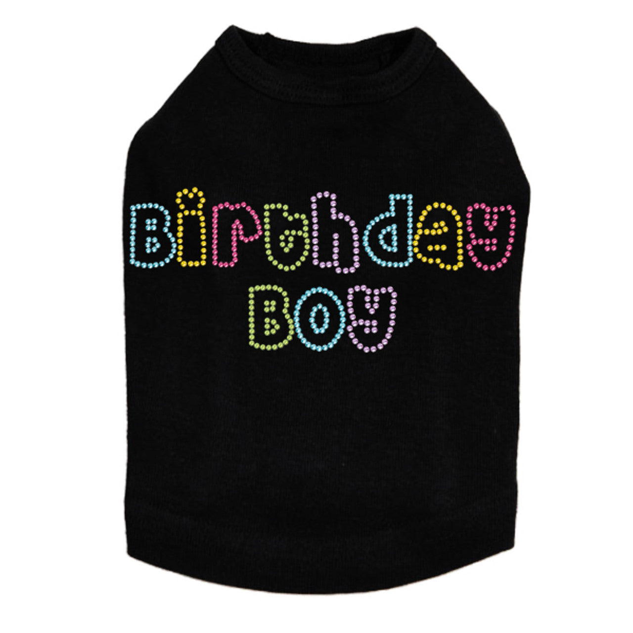 Birthday Boy (Multicolor) - Dog Tank Black