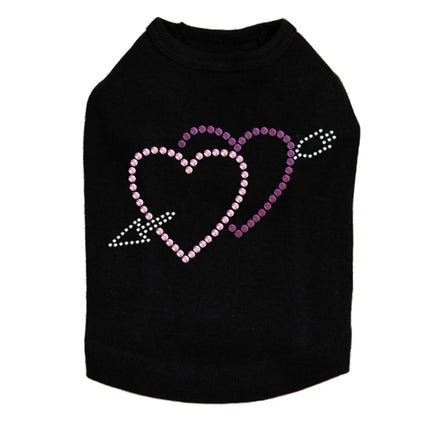 Pink & Purple Hearts with Arrow - Dog Tank