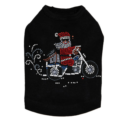 Santa on Motorcycle - Dog Tank