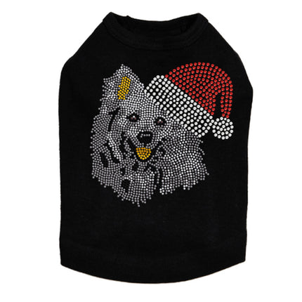 American Eskimo with Santa Hat - Dog Tank