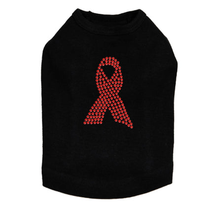 Ribbon (Red Rhinestones) - Dog Tank