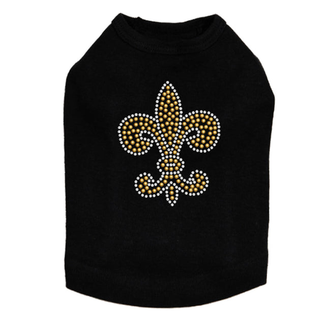 Fleur de Lis (Gold Rhinestuds) - Dog Tank