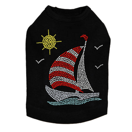 Sailboat (Rhinestone & Nailhead) - Dog Tank